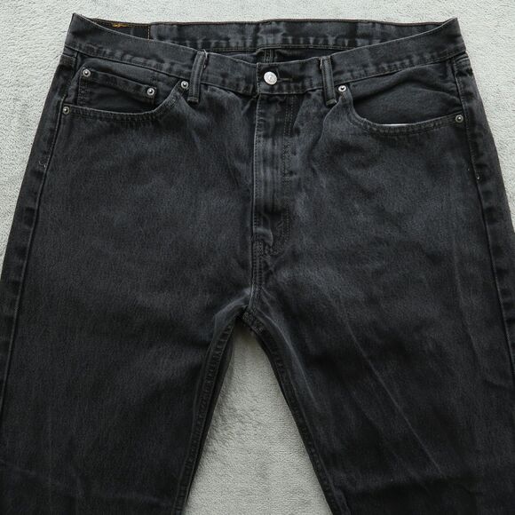 Levi's 505 Jeans Mens Size 40x32 Gray Regular Straight 100% Cotton Denim Fading - Picture 12 of 16